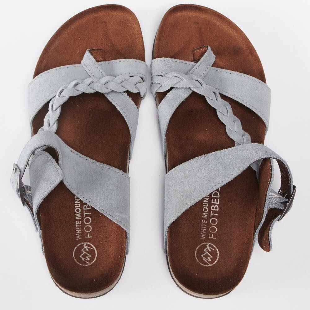 White Mountain Foot Beds Sandals Dusty Blue Color Woman's Size 8